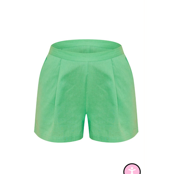 PrettyLittleThing Green Linen Look Oversized Floaty Shorts NWT Size 6 - Picture 6 of 8